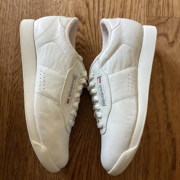 NEW VTG Y2K 1999 REEBOX PRINCESS WHITE LEATHER TENNIS SHOES TERRY LINING 7.5 - Picture 3 of 8